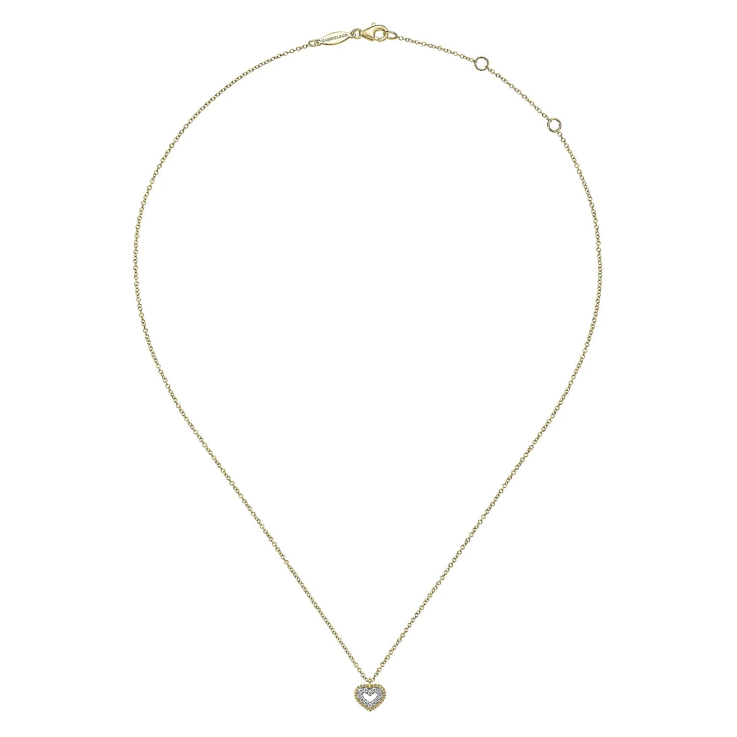 Pavé Heart Pendant Necklace with Bujukan Bead Frame