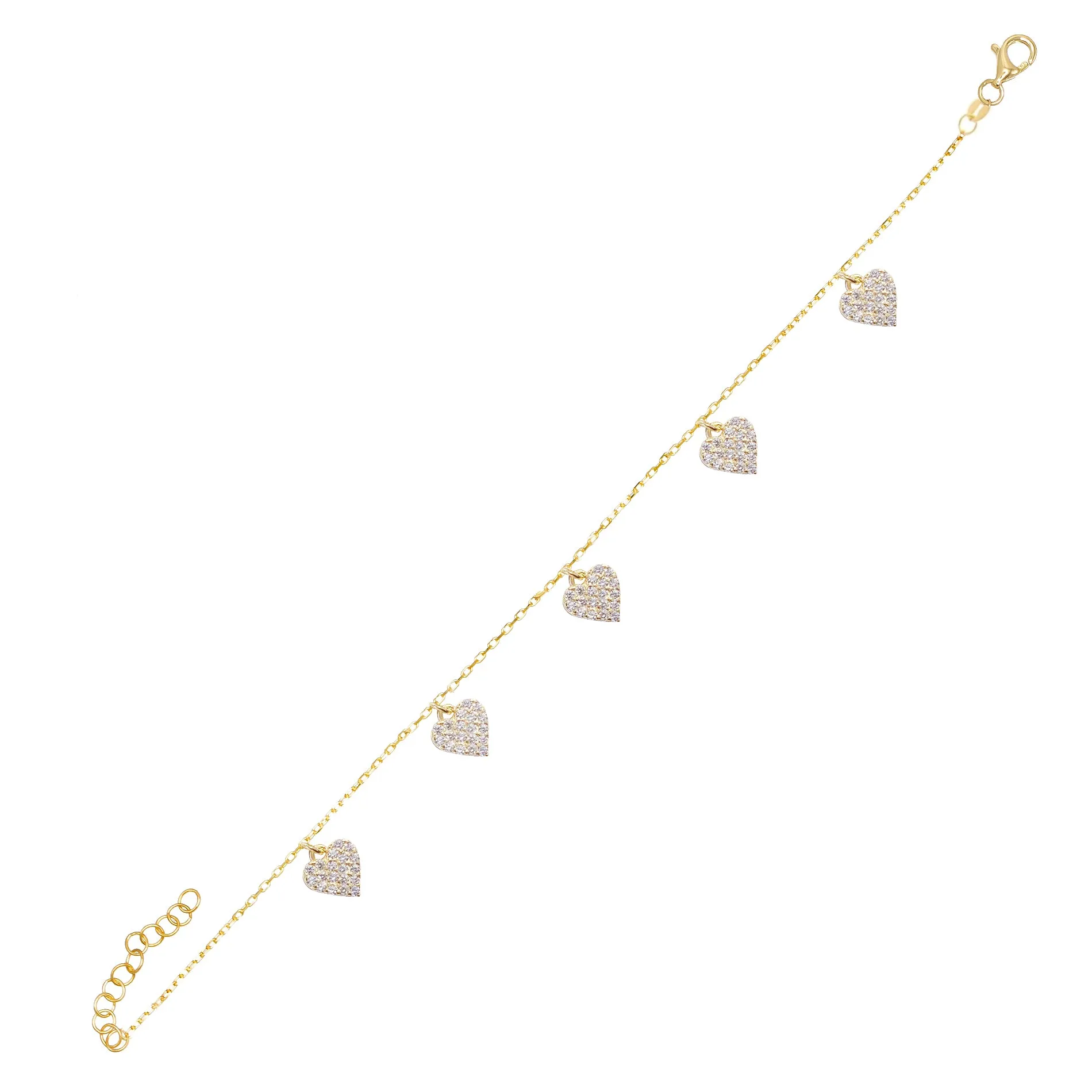Pavé Hearts Bracelet