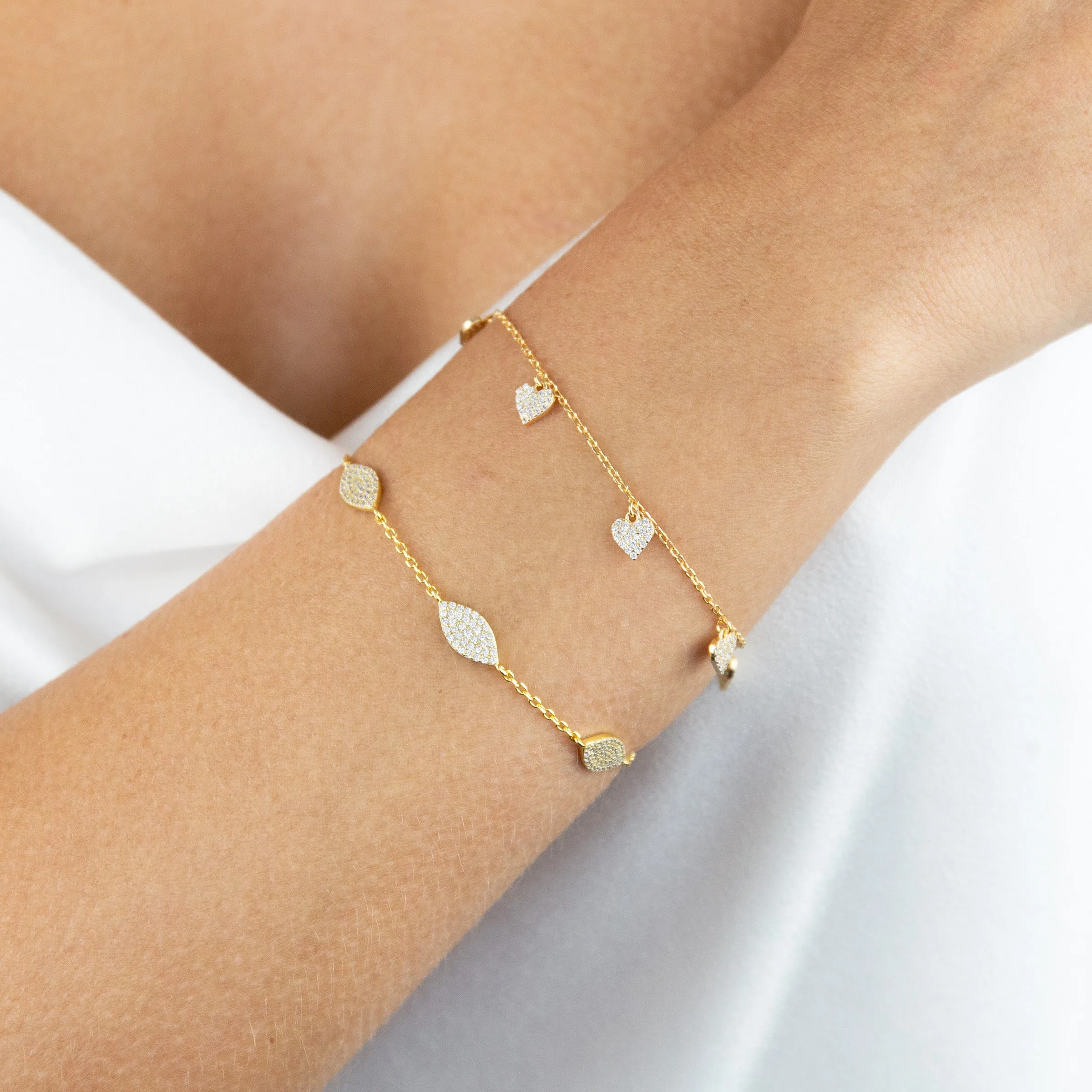 Pavé Hearts Bracelet