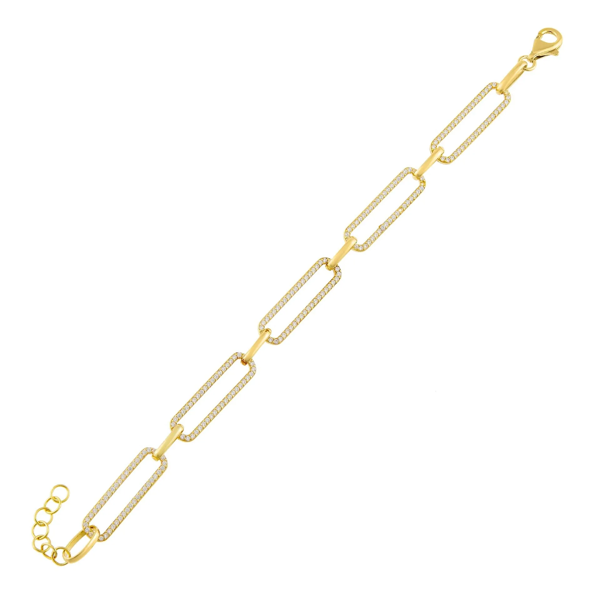Pavé Paper Clip Link Bracelet