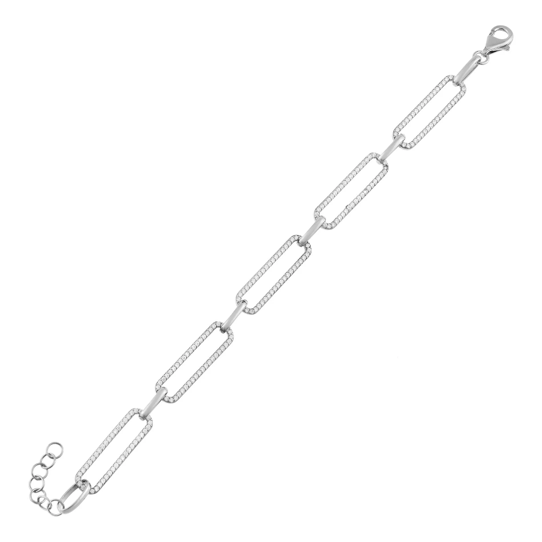 Pavé Paper Clip Link Bracelet