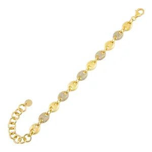 Pavé Puff Mariner Chain Bracelet