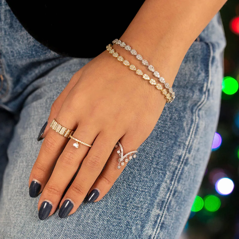 Pavé Teardrop Diamond Bracelet 14K