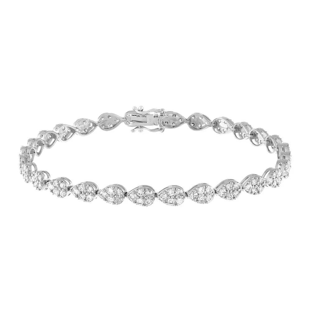Pavé Teardrop Diamond Bracelet 14K