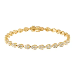 Pavé Teardrop Diamond Bracelet 14K
