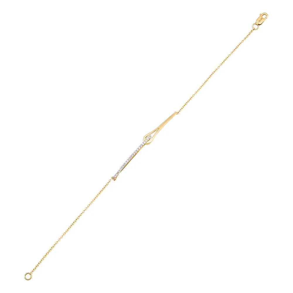 Pavé x Solid Bar Interlocked Diamond Bracelet 14K
