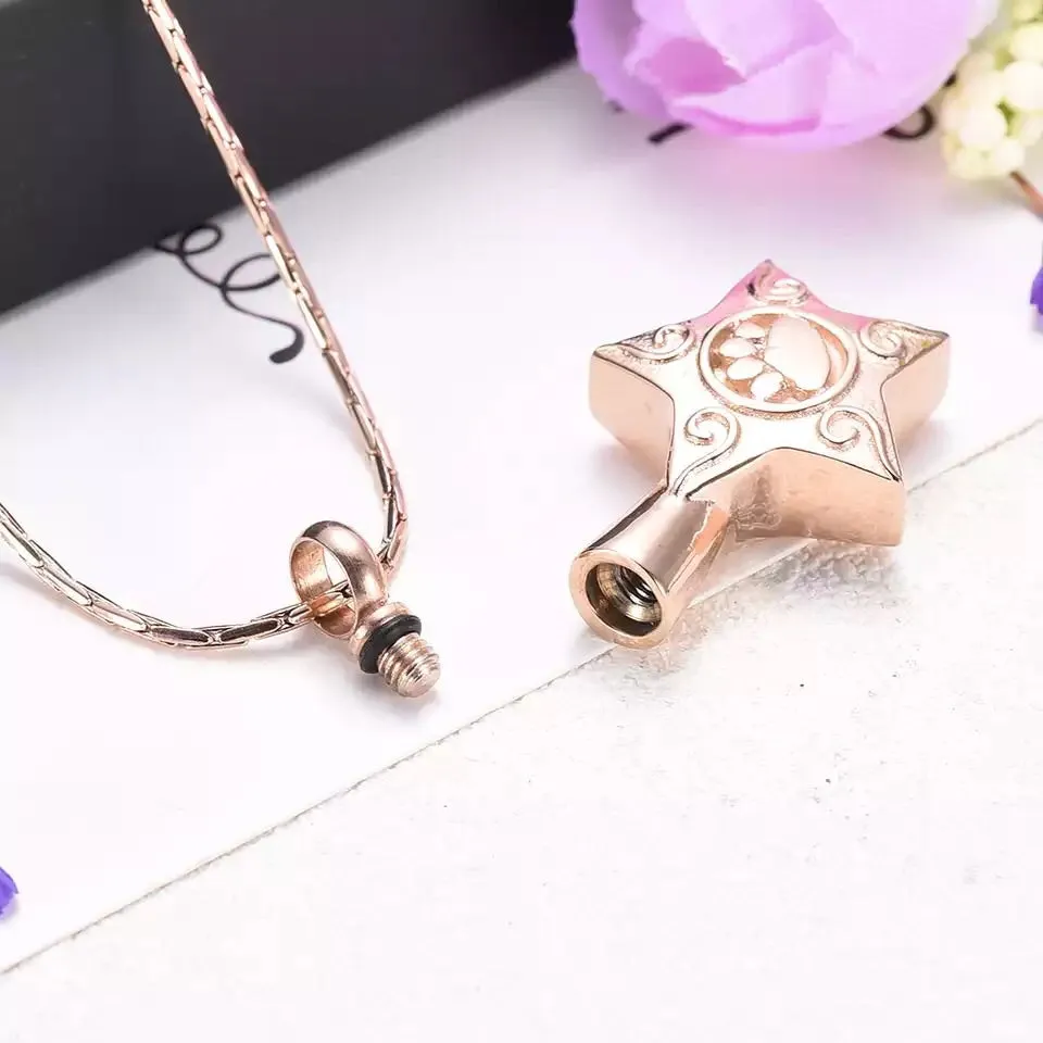 Paw Star Pet Cremation Necklace