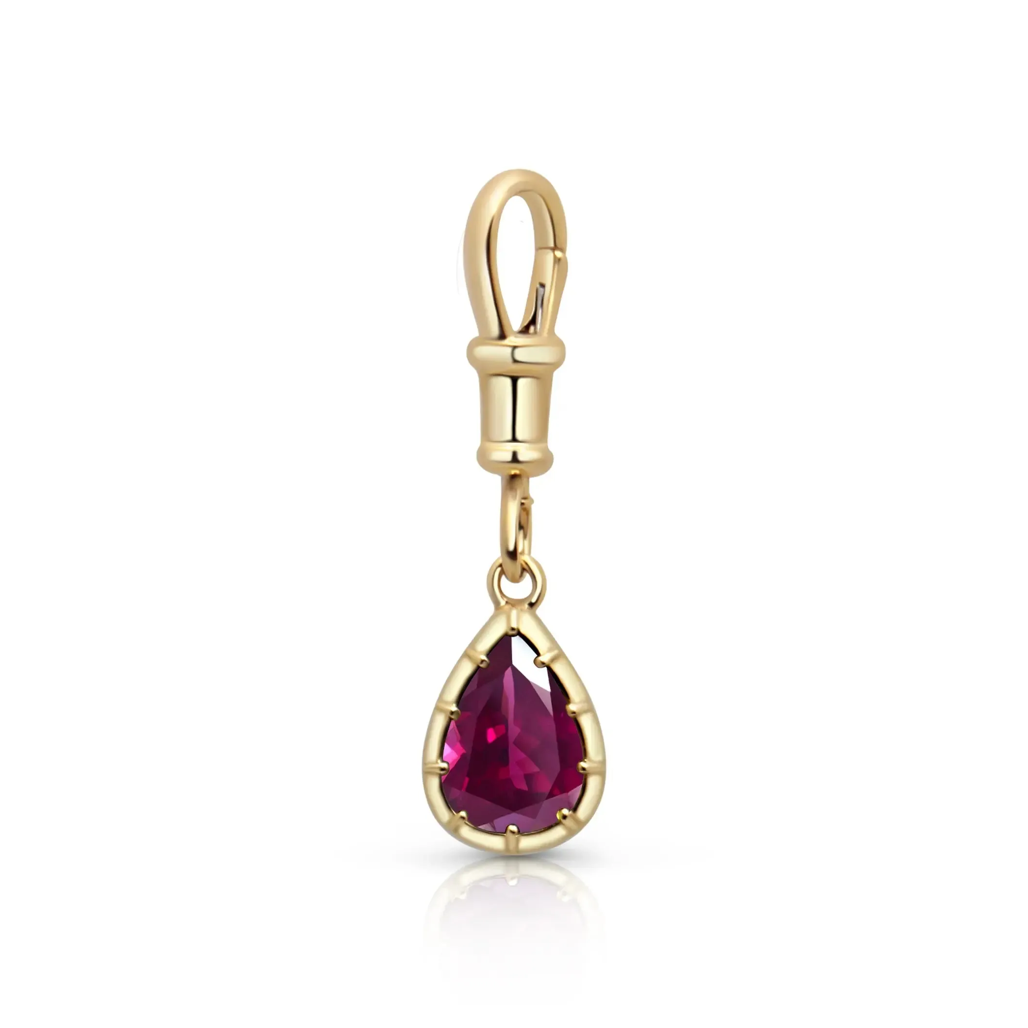 Pear-Shaped Red Tourmaline Charm Pendant