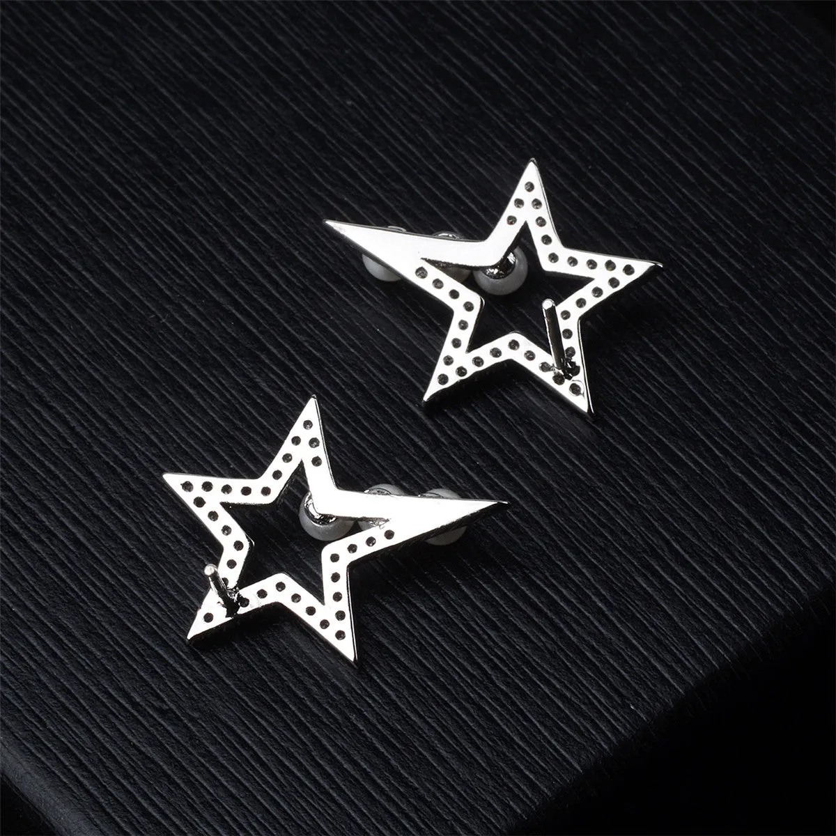 Pearl & Cubic Zirconia Star Stud Earrings