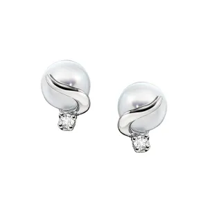 Pearl and Diamond Modern Earrings