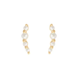 Pearl Climber Stud Earrings