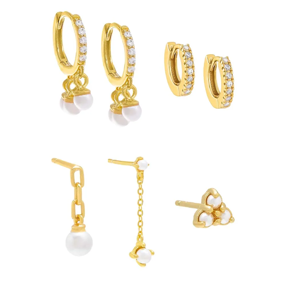 Pearl Glitz Earring Combo Set