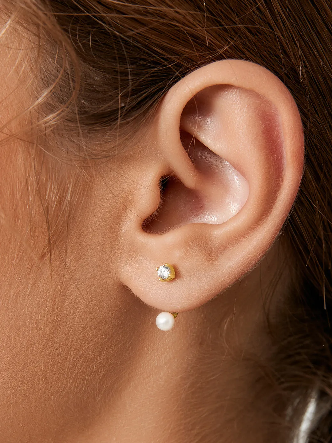 Pearl Jacket Crystal Studs
