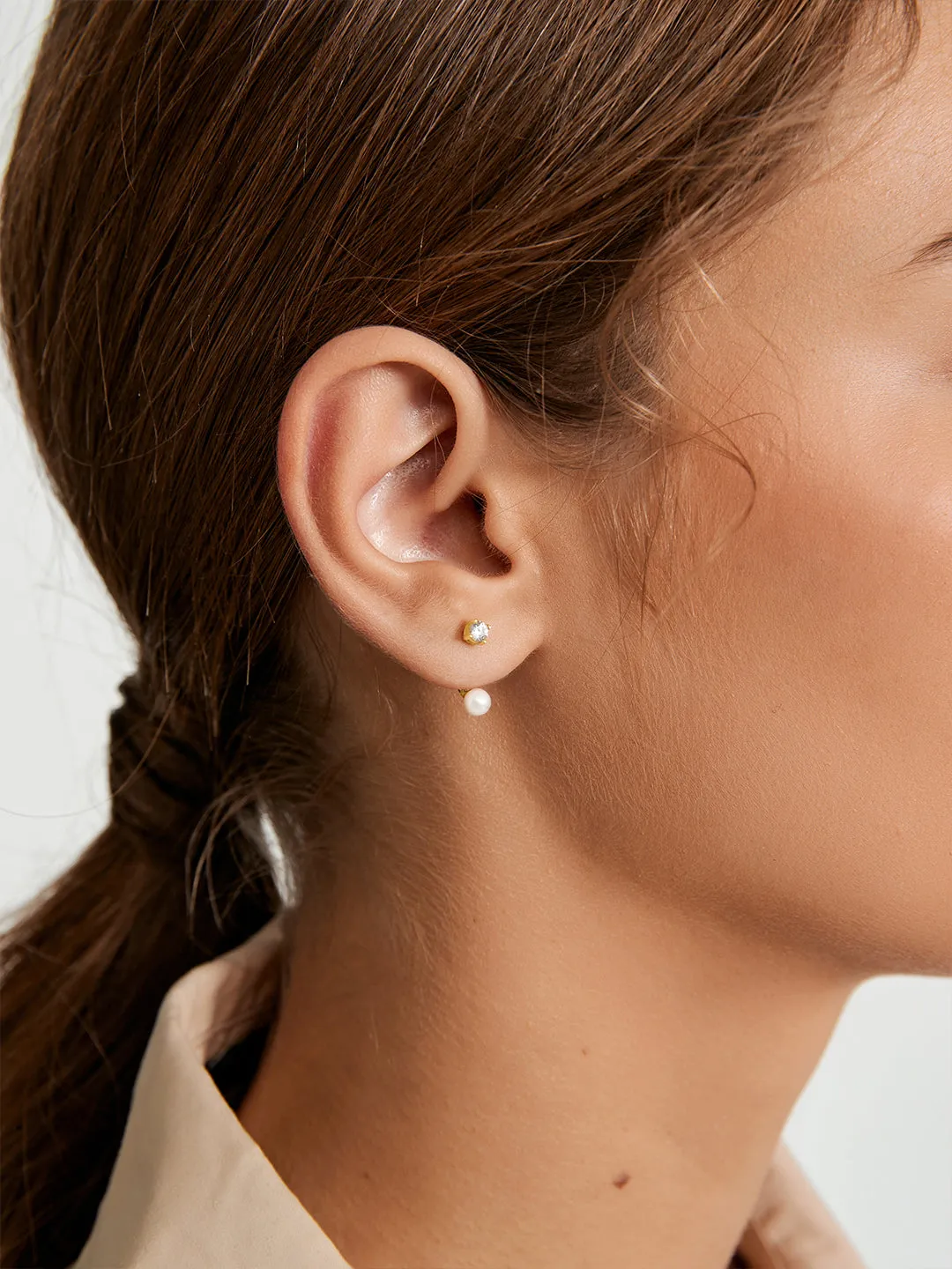 Pearl Jacket Crystal Studs