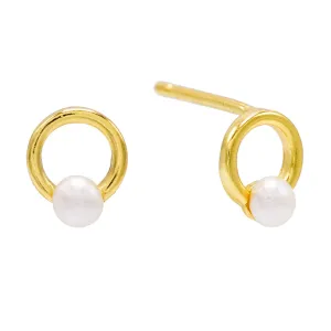 Pearl Round Stud Earring