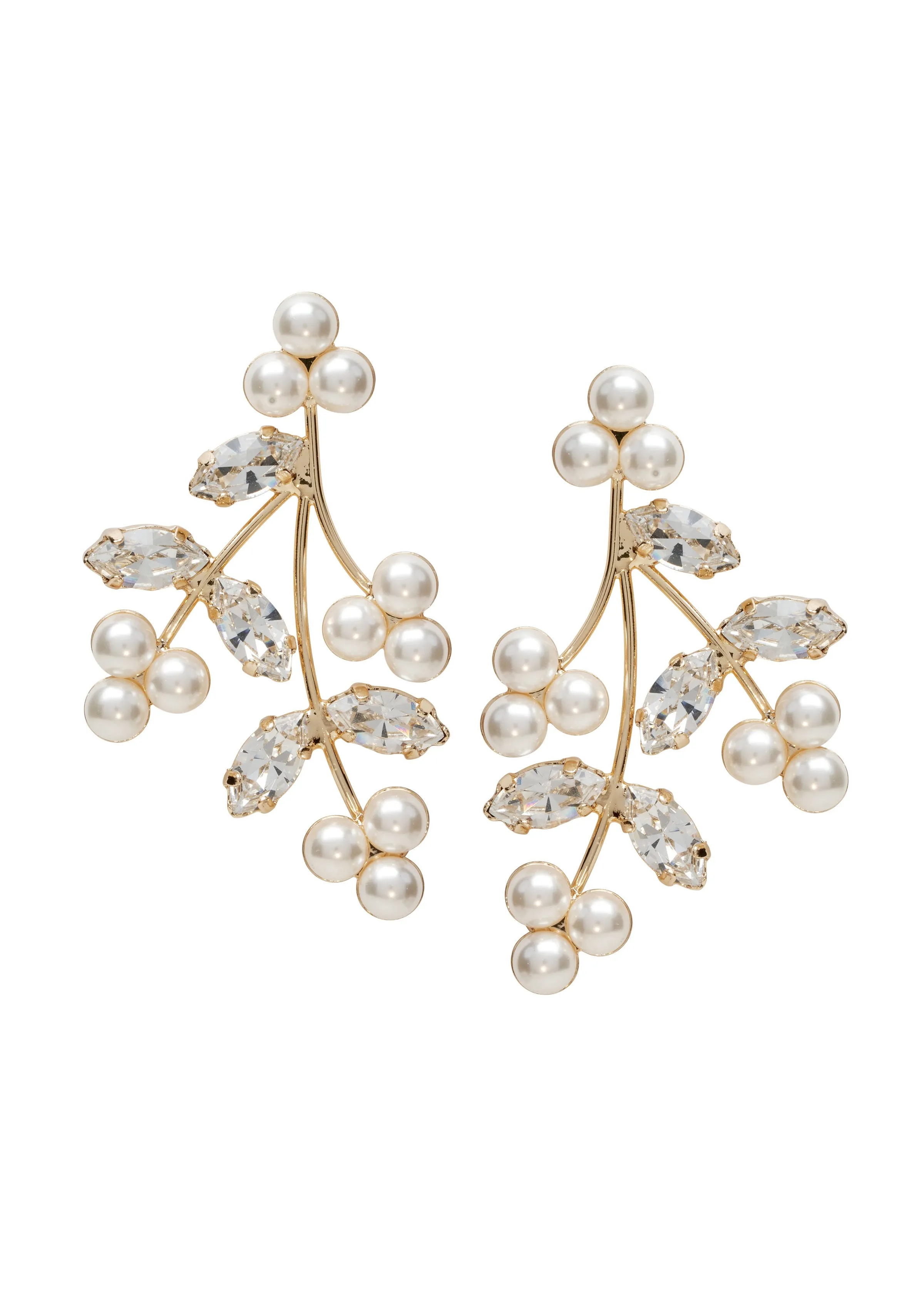 Pearl Triplet Cluster Stud