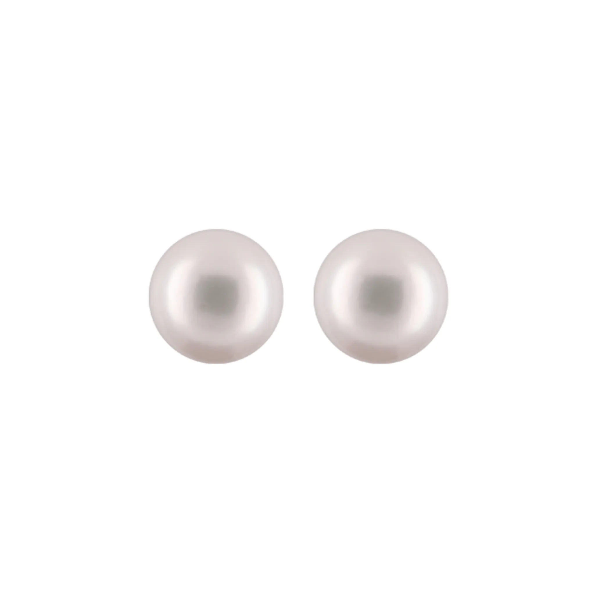 Perlulokkar - Hvítarperlur 8-8.5mm