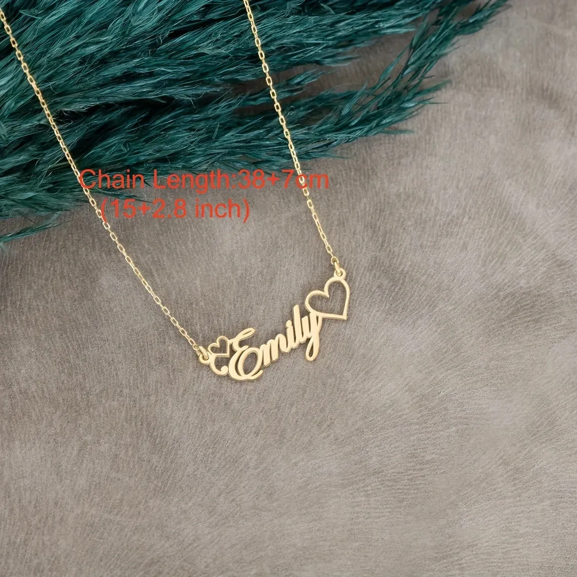 Personalized Heart Shape Name Necklace Stainless Steel Daily Wear Gift