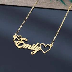 Personalized Heart Shape Name Necklace Stainless Steel Daily Wear Gift