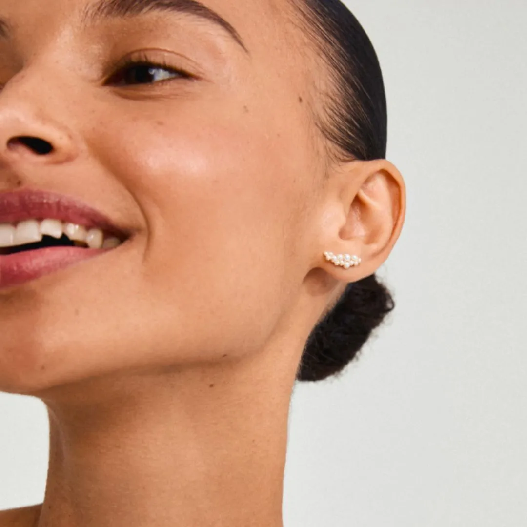 Pilgrim Jova Gold Pearl Stud Earrings