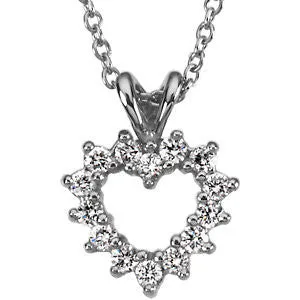 Platinum Diamond Heart Pendant