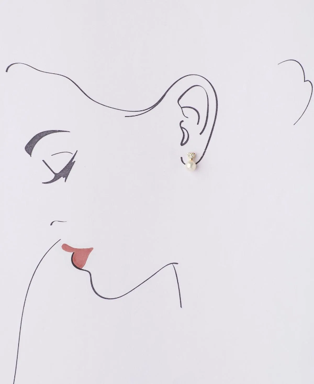 Pretty White Pearl Stud Earring