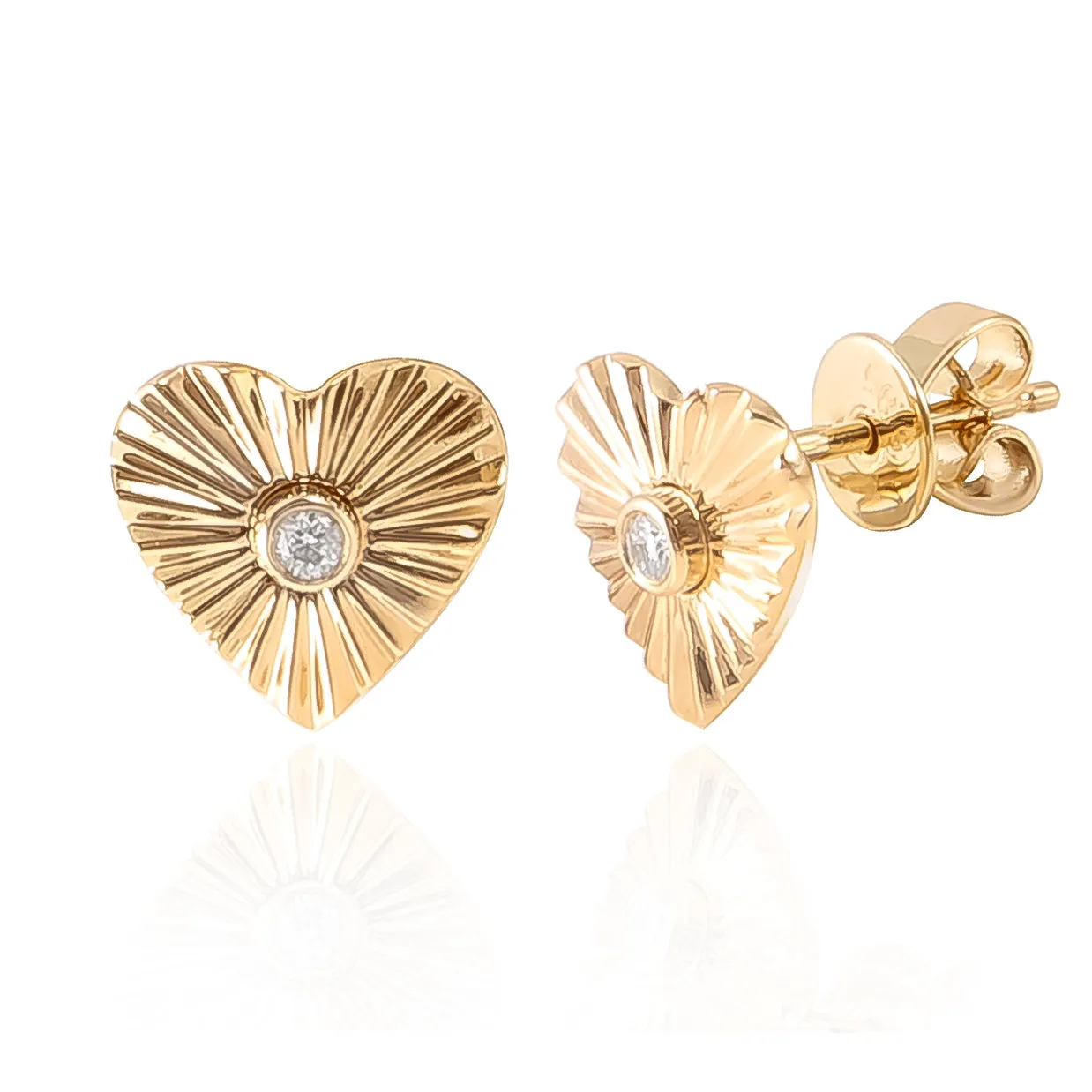 Radiating Heart Studs