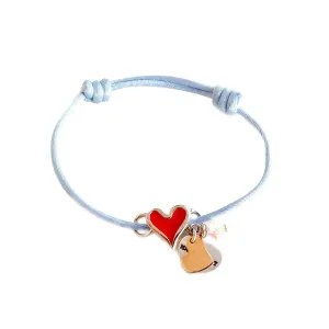 Red Heart Shaped Charm Cord Bracelet