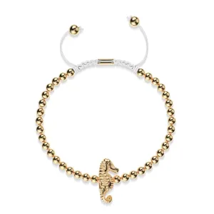 Reef | 18k Gold | Seahorse Macrame Charmballa Bracelet