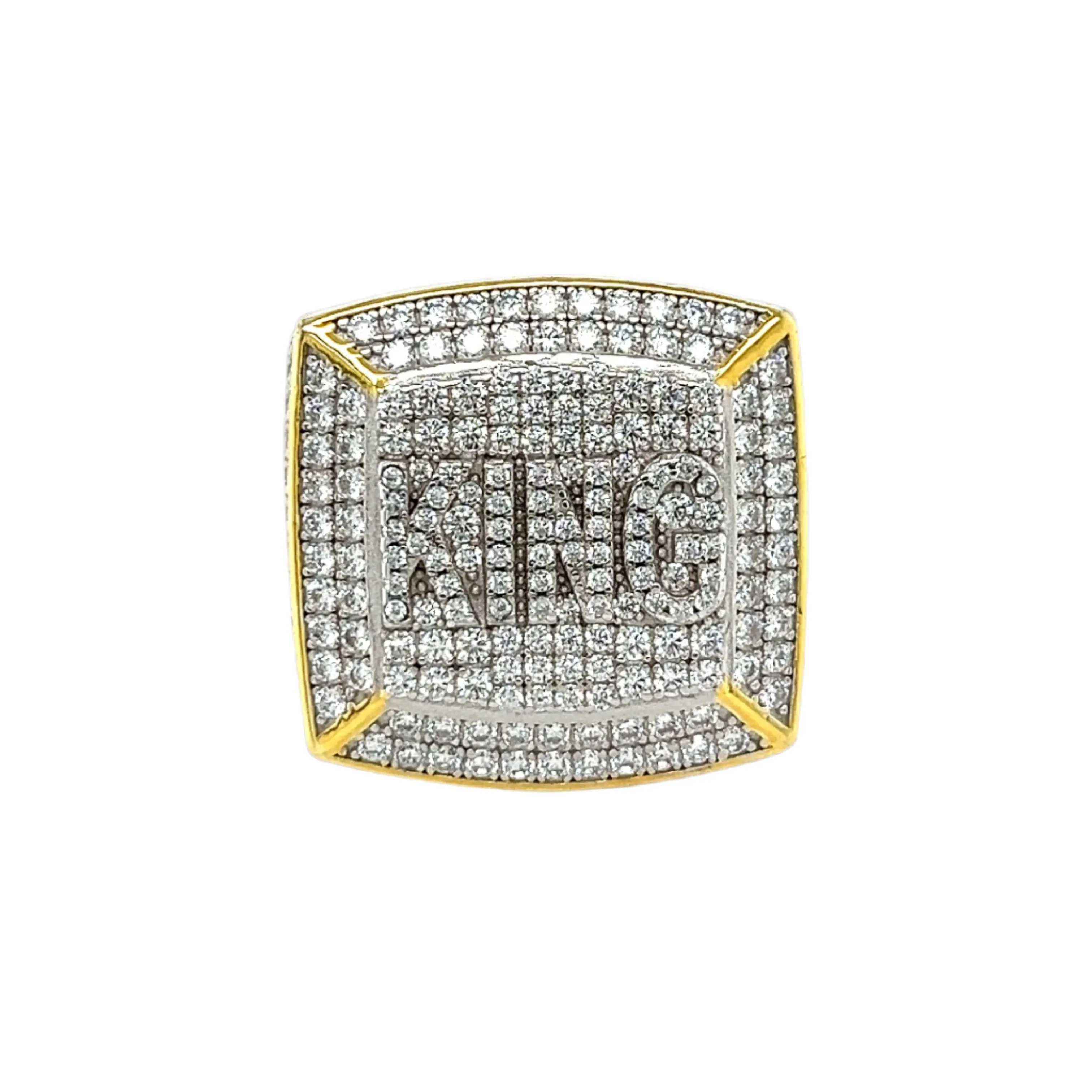 Regal King Silver Ring with Dazzling Cubic Zirconia - C104229