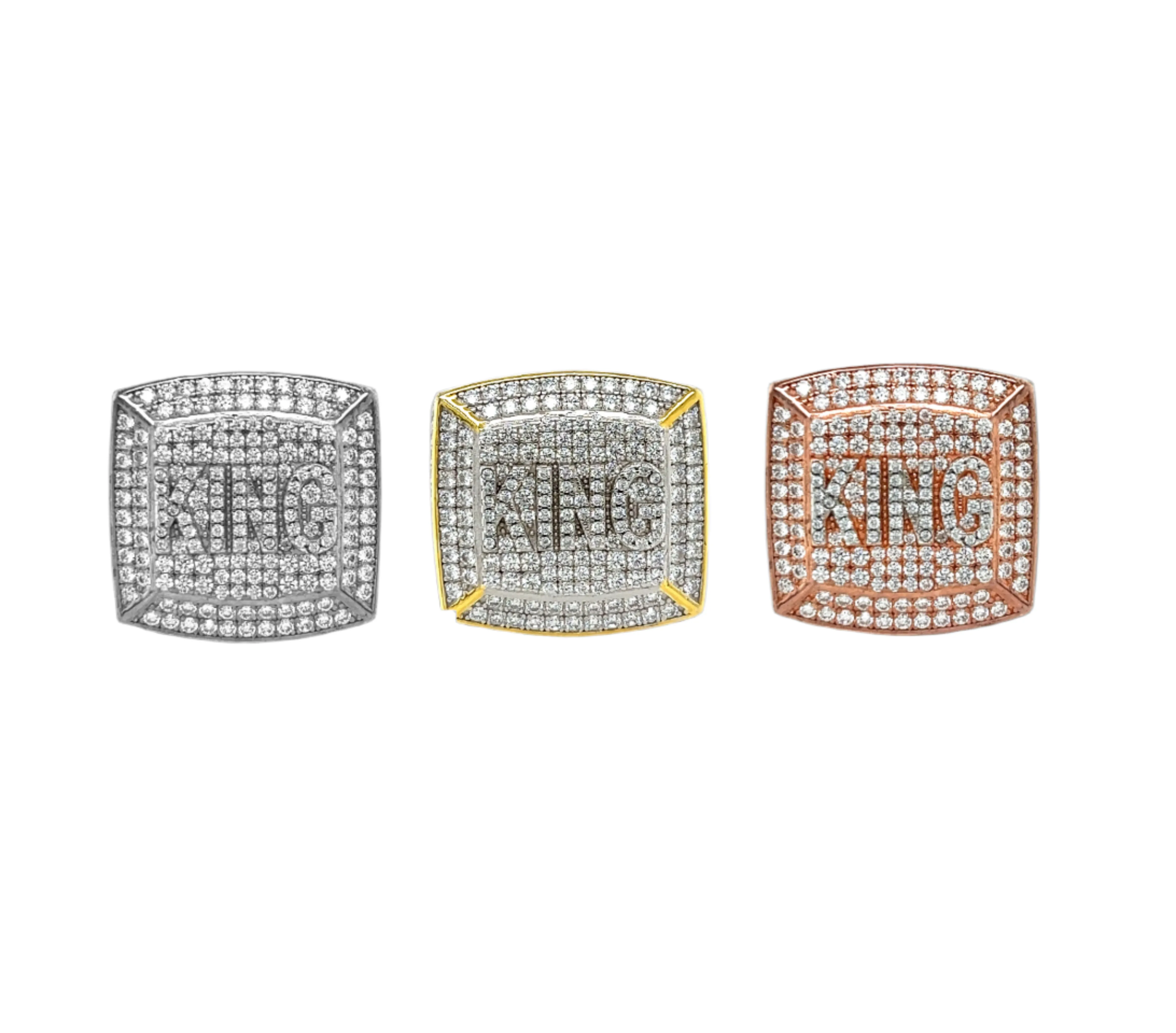 Regal King Silver Ring with Dazzling Cubic Zirconia - C104229