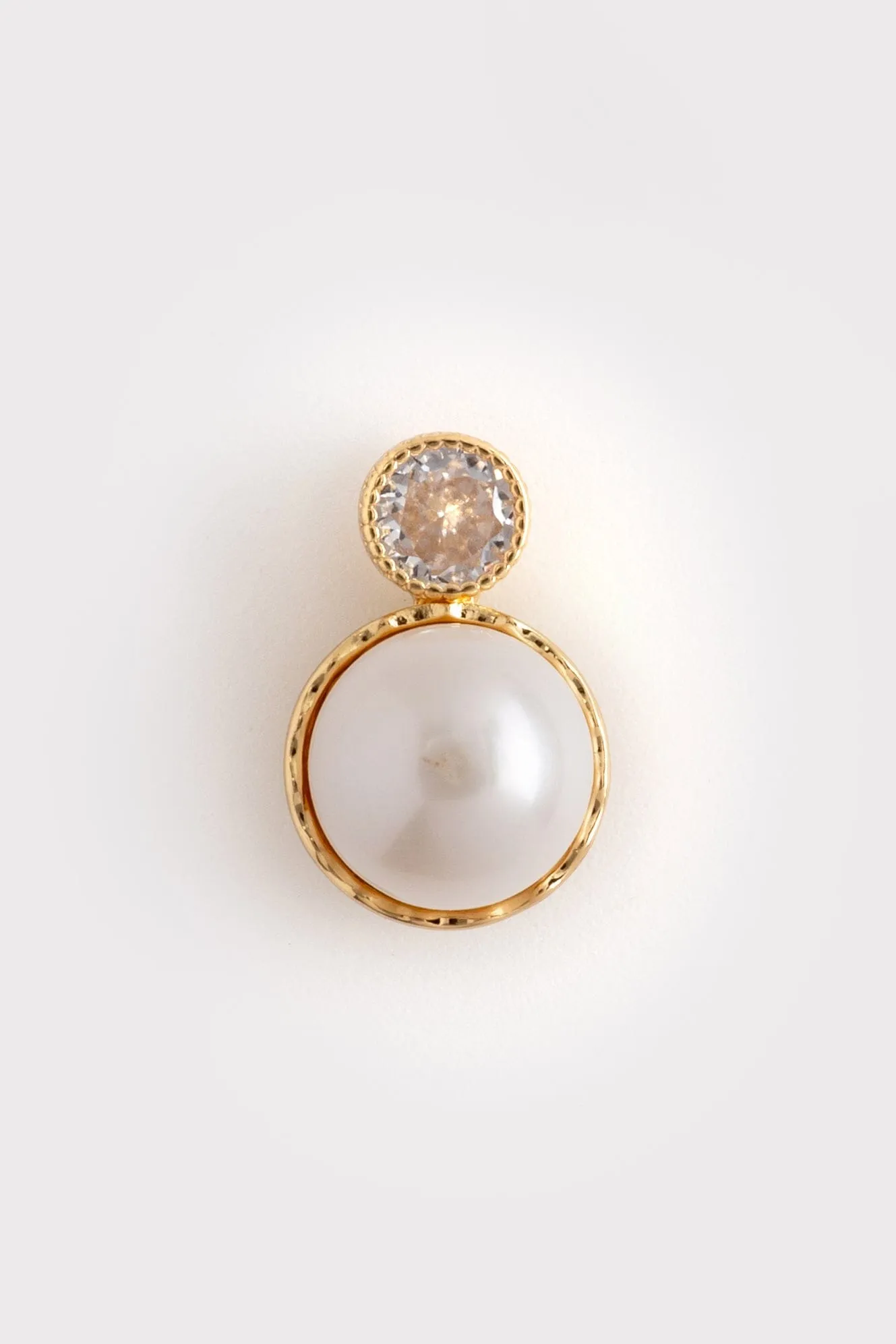 Rhinestone Round Pearl Bead Earrings