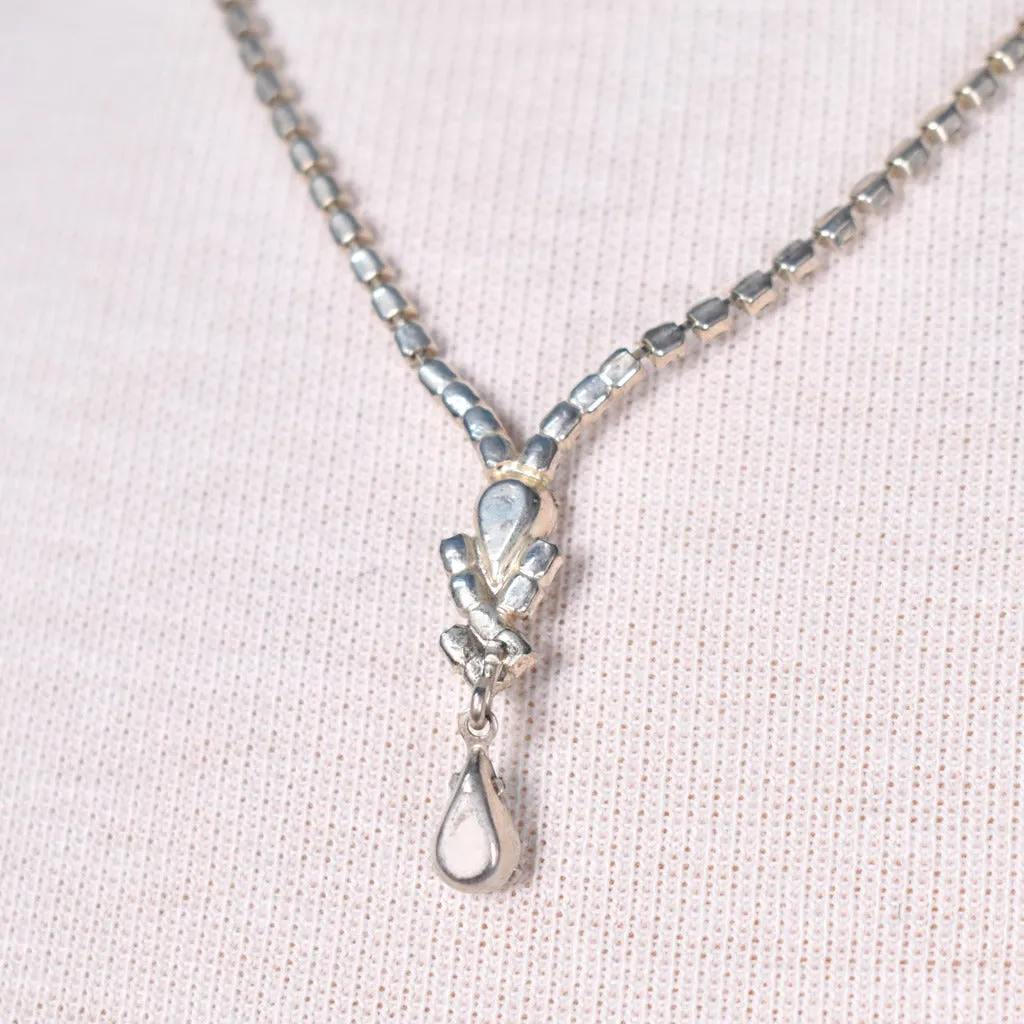 Rhinestone Teardrop Necklace