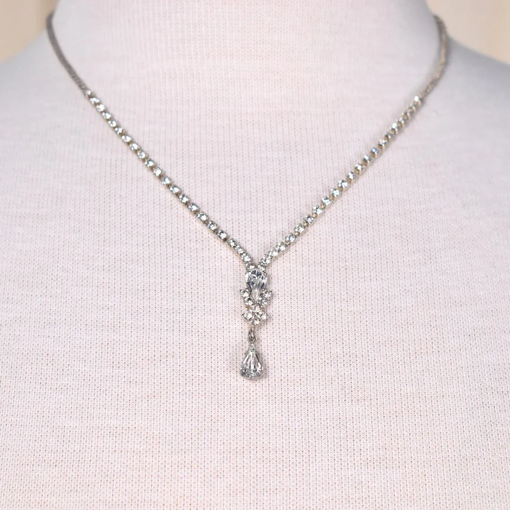 Rhinestone Teardrop Necklace