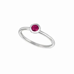 RHODOLITE BEZEL SET RING 14K GOLD (0.23 CTW)