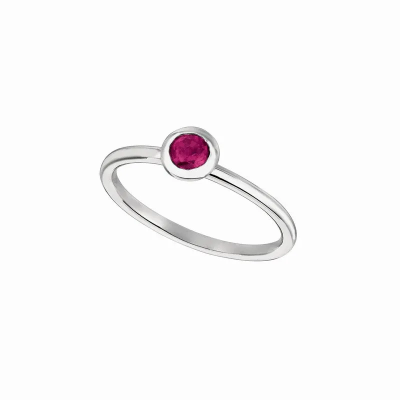 RHODOLITE BEZEL SET RING 14K GOLD (0.23 CTW)