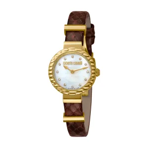 Roberto Cavalli Ladies Watch Silver/Gold Color Case & Bracelet