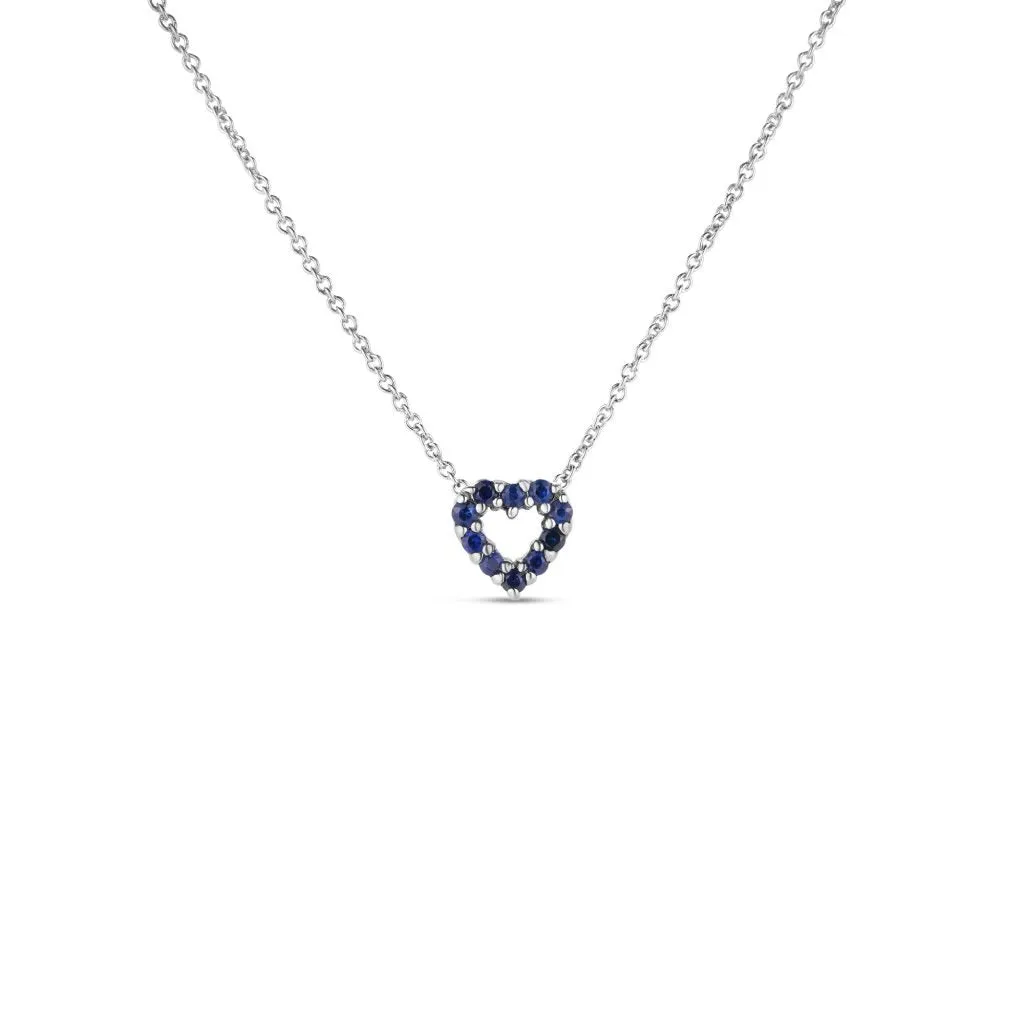 Roberto Coin Diamond and Blue Sapphire Reversible Heart Necklace