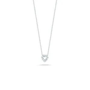 Roberto Coin Tiny Treasures White Gold and Diamond Open Heart Pendant