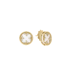 Roberto Coin Venetian Princess Mother-of-Pearl and Diamond Medallion Stud Earrings