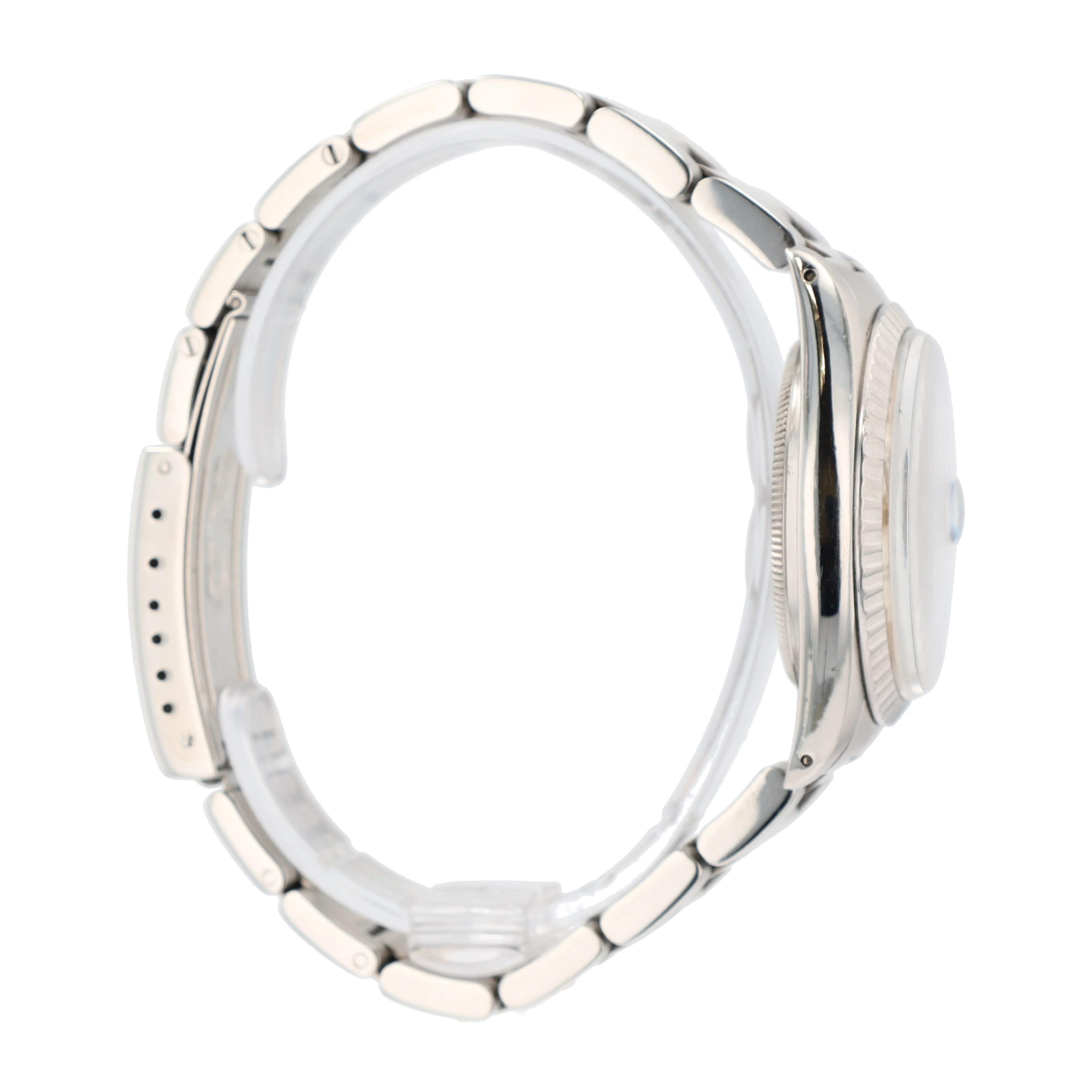Rolex Datejust  16030 36mm Silver Index Dial Engine-Turned Bezel Oyster Band
