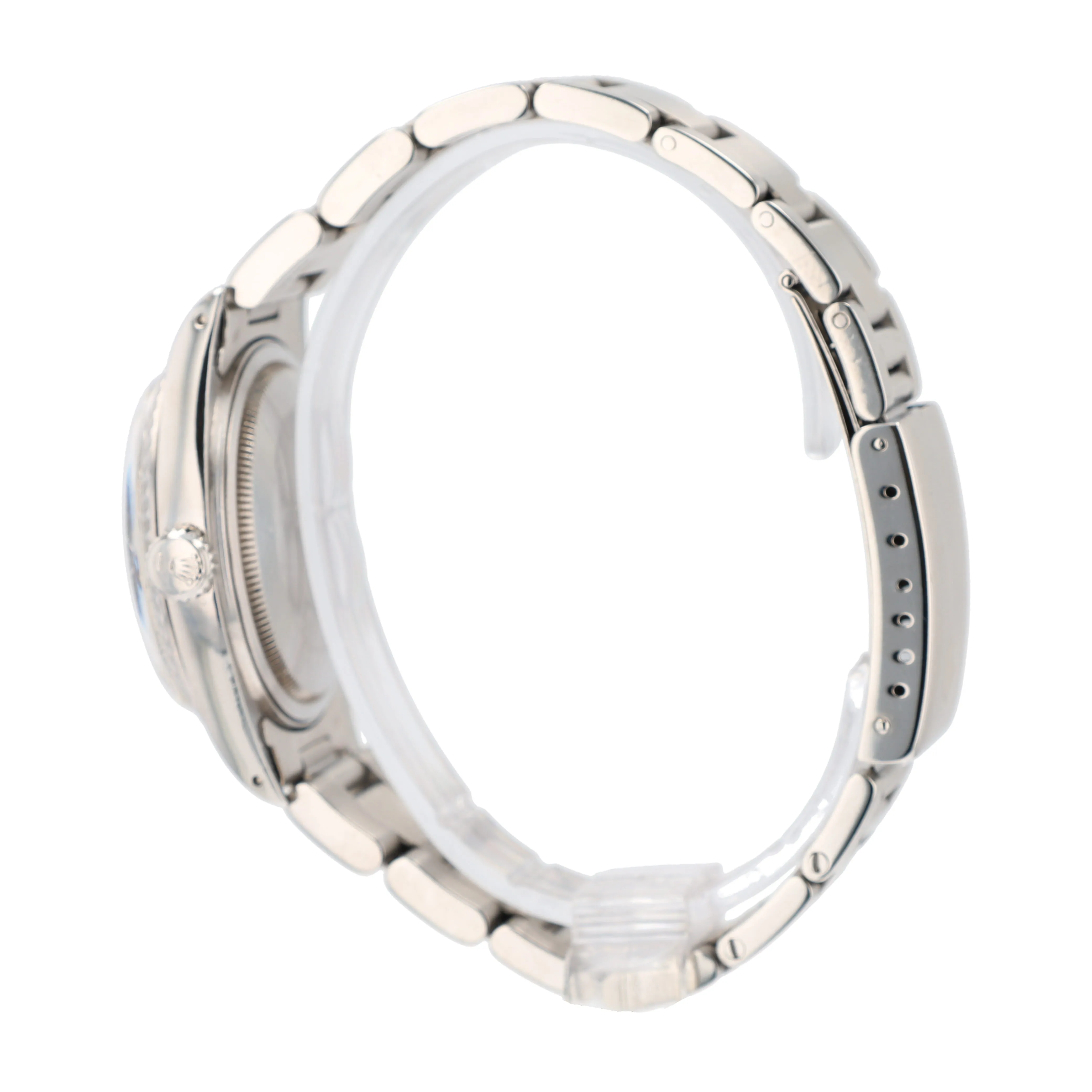 Rolex Datejust  16030 36mm Silver Index Dial Engine-Turned Bezel Oyster Band