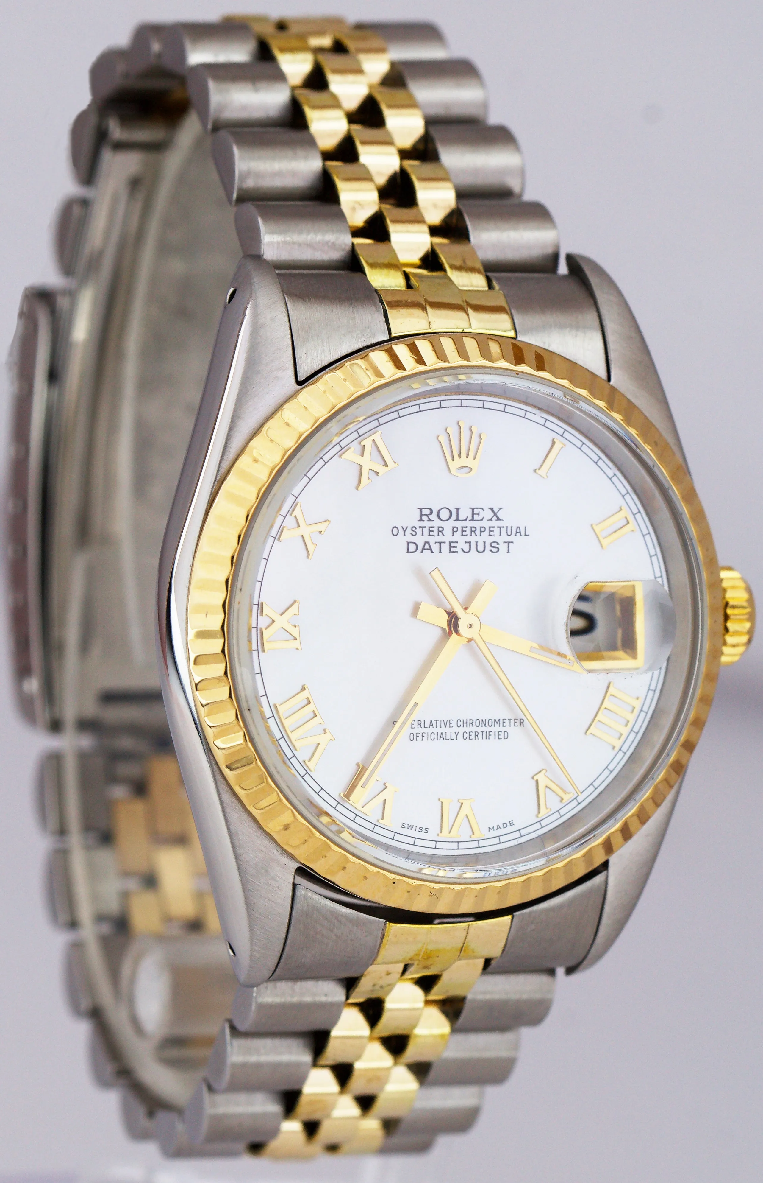 Rolex DateJust 36mm R Stainless Steel 18K Yellow Gold MOP Jubilee Watch 16233