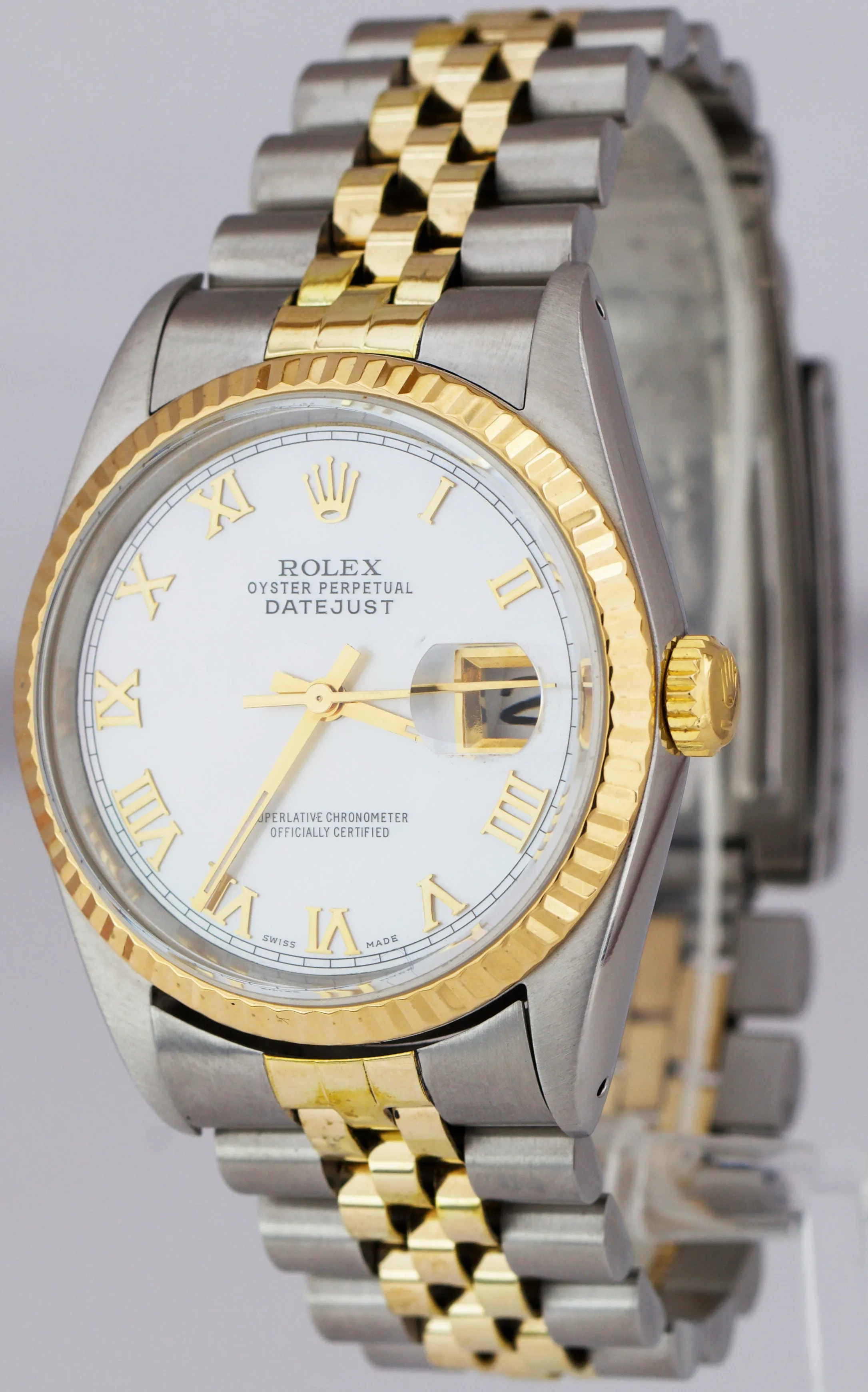 Rolex DateJust 36mm R Stainless Steel 18K Yellow Gold MOP Jubilee Watch 16233
