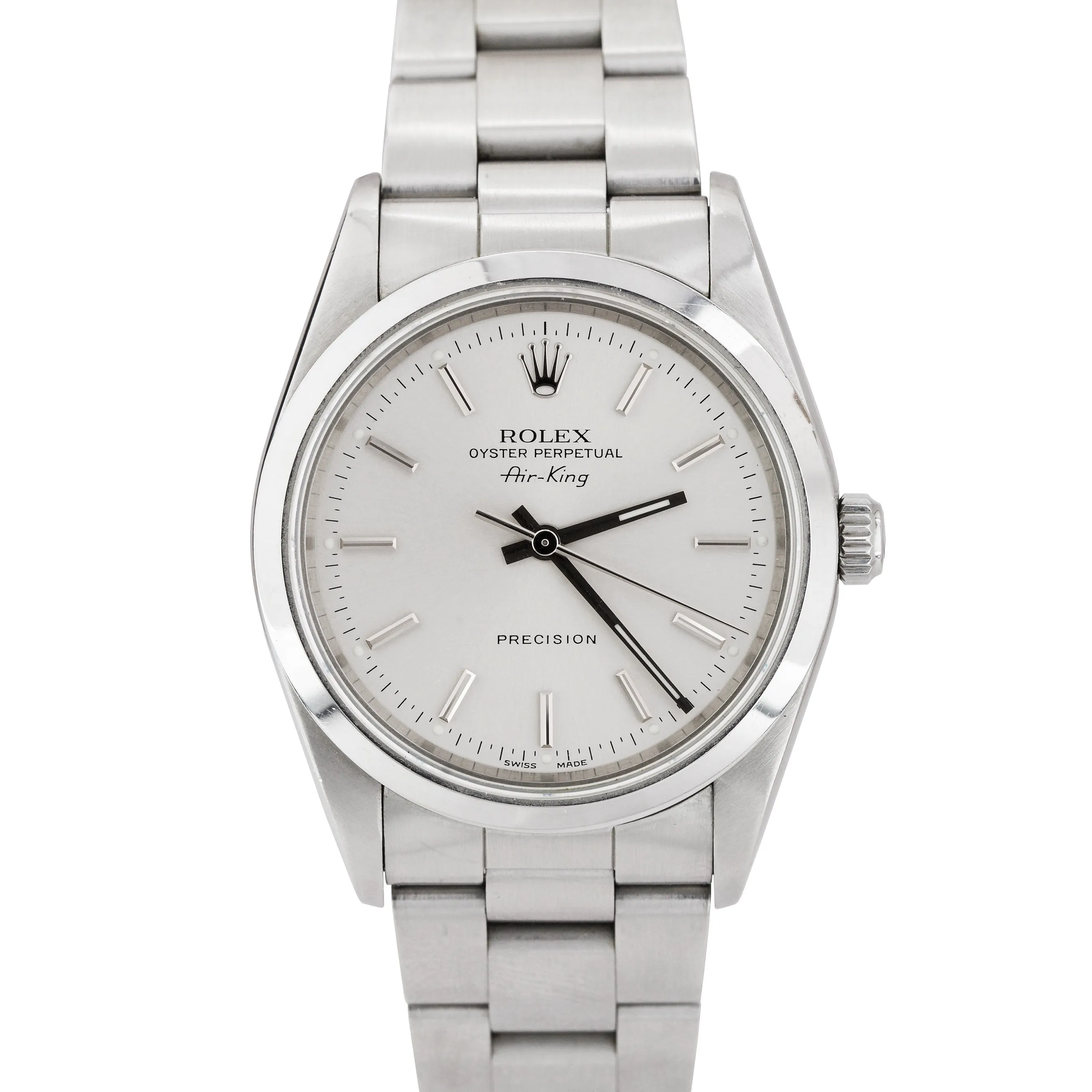 Rolex Oyster Perpetual Air-King 34mm Silver Stainless Steel Watch 14000 PAPERS