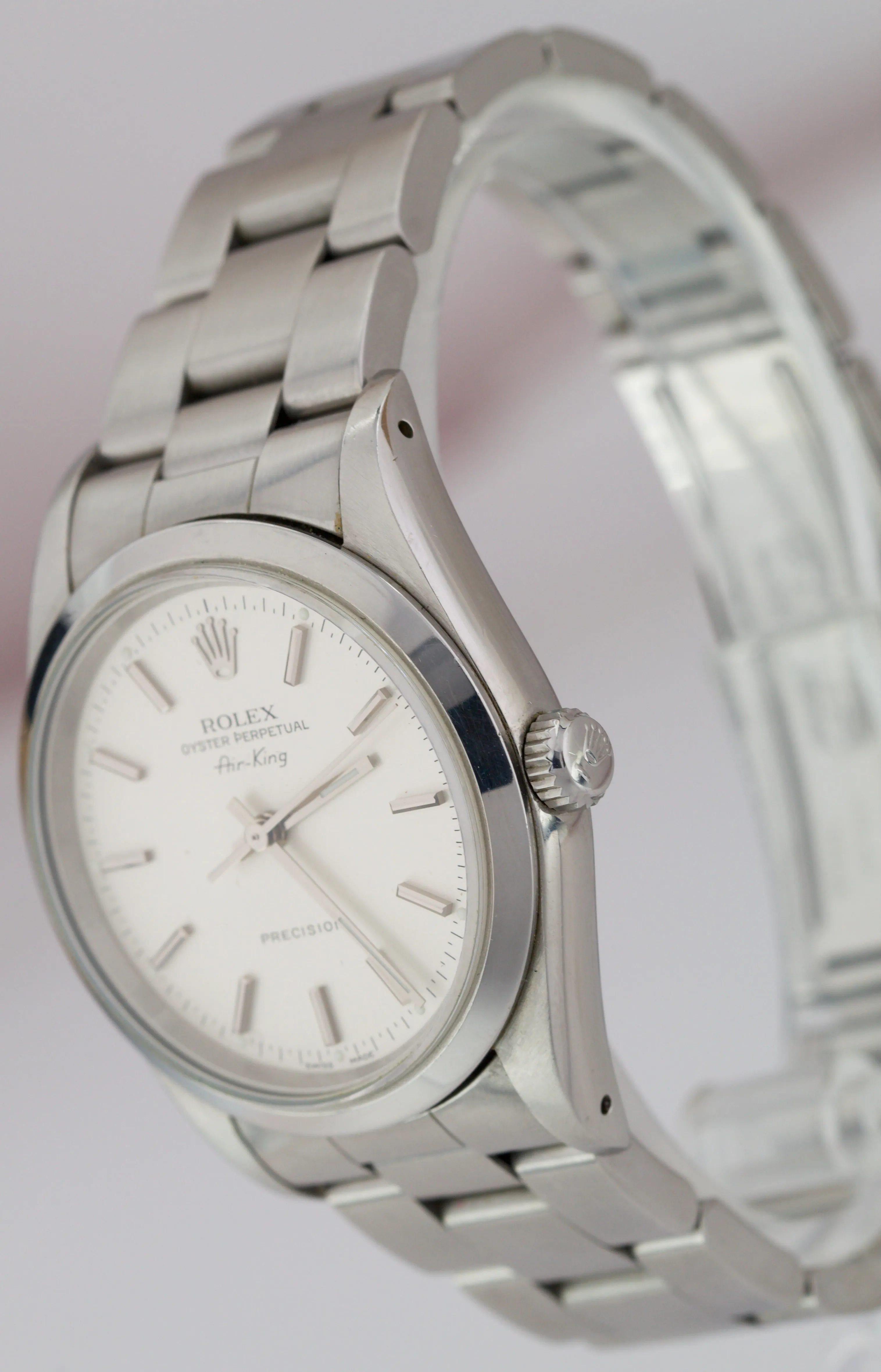 Rolex Oyster Perpetual Air-King 34mm Silver Stainless Steel Watch 14000 PAPERS