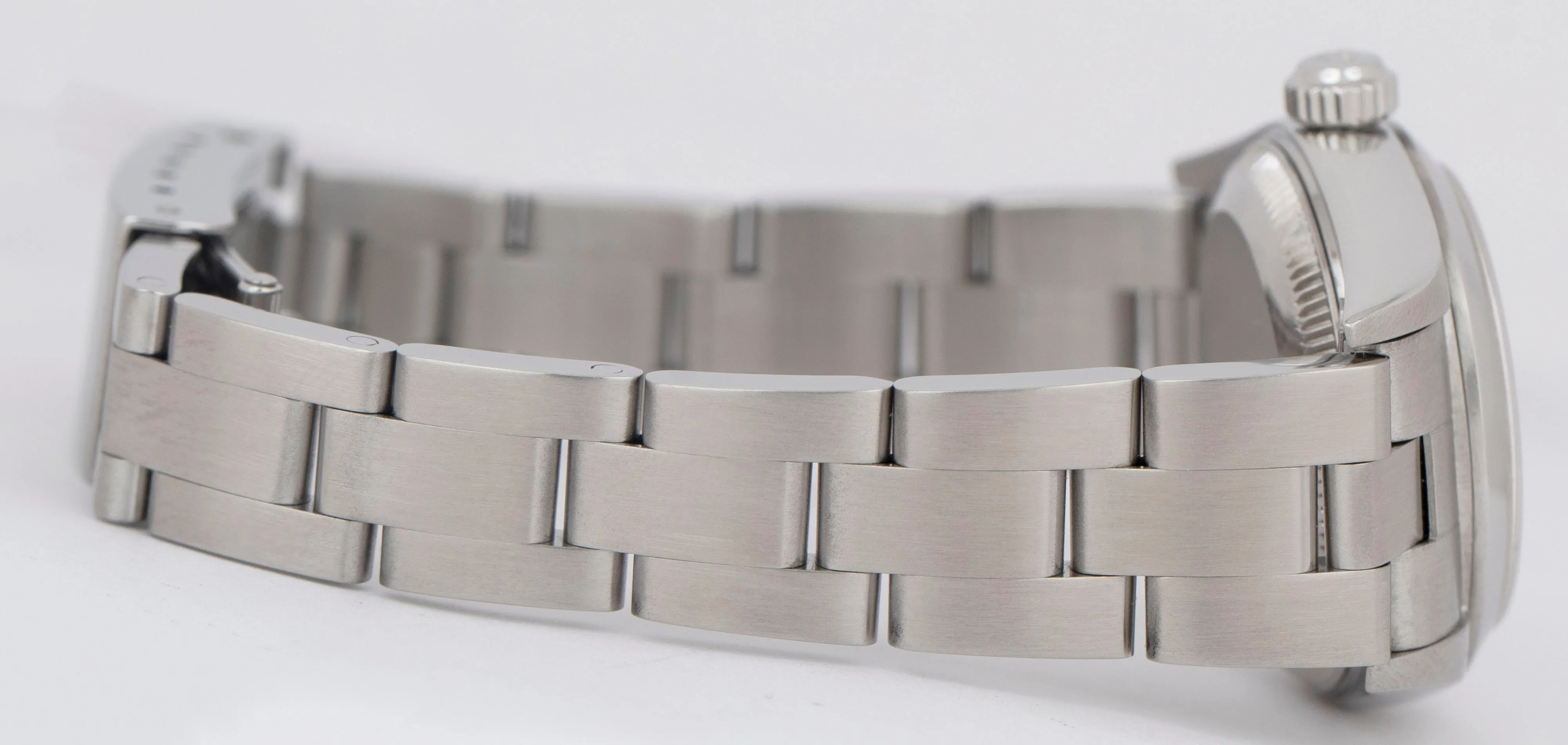 Rolex Oyster Perpetual SILVER DIAL 24mm Stainless Steel NO-HOLES Watch 76080