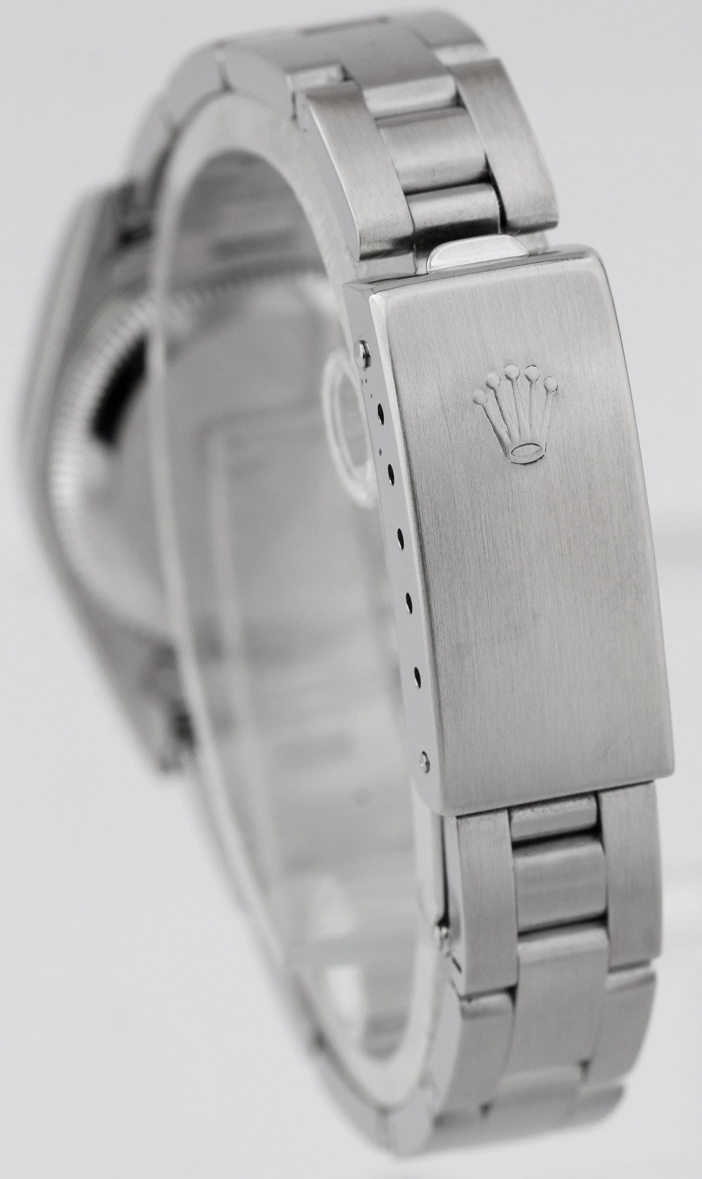 Rolex Oyster Perpetual SILVER DIAL 24mm Stainless Steel NO-HOLES Watch 76080