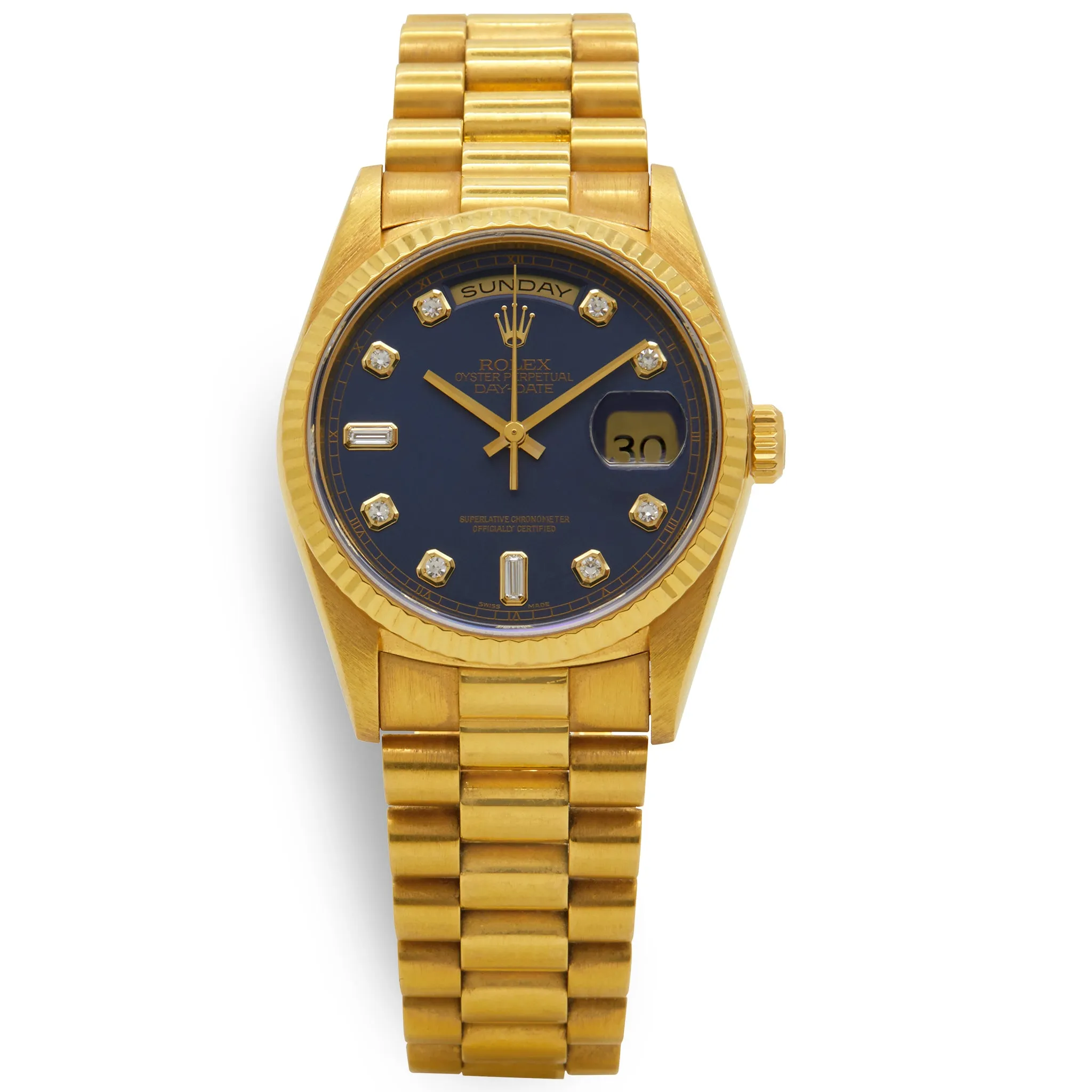Rolex President Day Date 36mm President 18238 Blue Dial Automatic Men's Watch