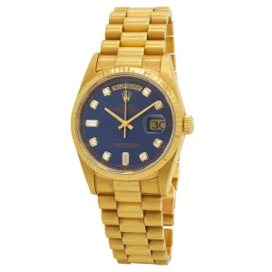 Rolex President Day Date 36mm President 18238 Blue Dial Automatic Men's Watch